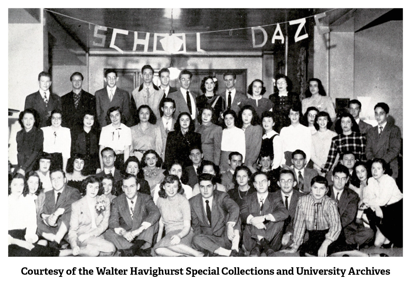 Photograph of Hillel student members at Miami University, 1948